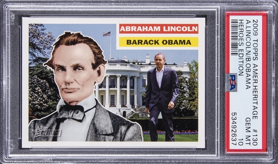 2009 Topps American Heritage "Heroes Edition" #130 Abraham Lincoln/Barack Obama - PSA GEM MT 10